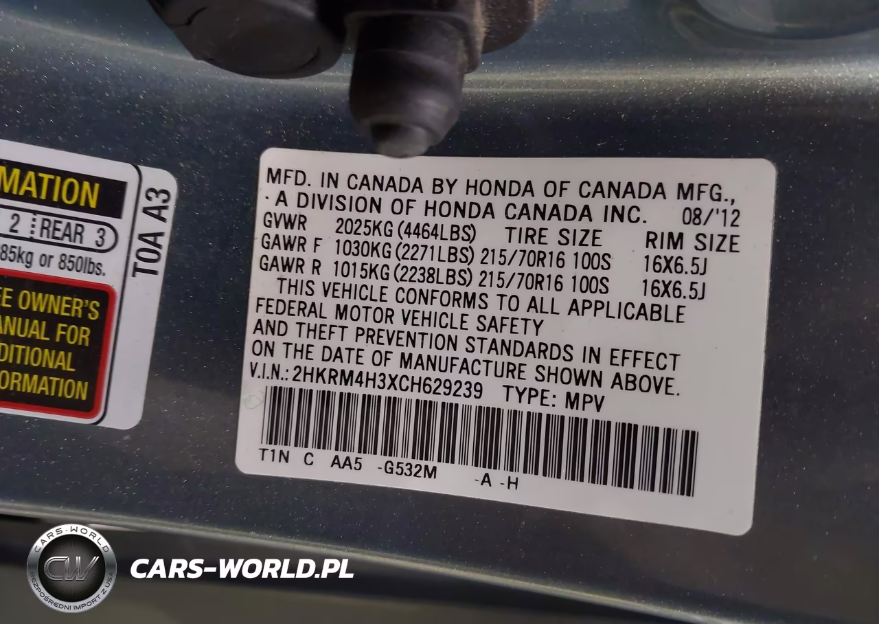 2012 Honda Cr-V Lx VIN:2HKRM4H3XCH629239 - 9