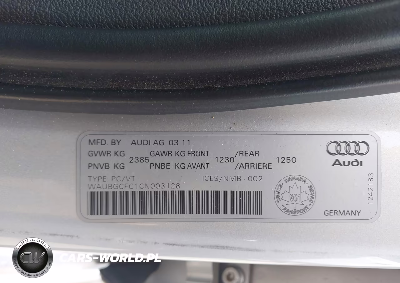 2012 Audi A6 Quattro VIN:WAUBGCFC1CN003128 - 9