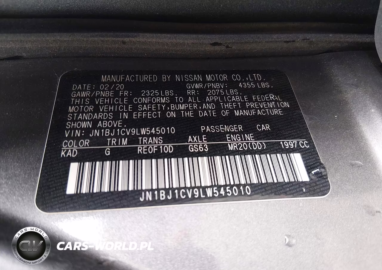 2020 Nissan Rogue Sport S Fwd Xtronic Cvt VIN:JN1BJ1CV9LW545010 - 9