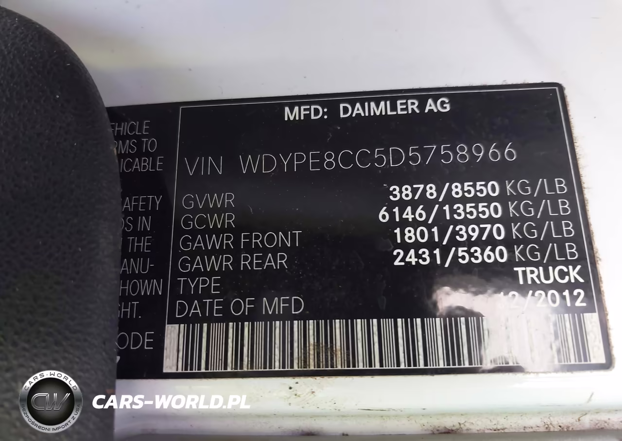 2013 Freightliner Sprinter 2500 VIN:WDYPE8CC5D5758966 - 9
