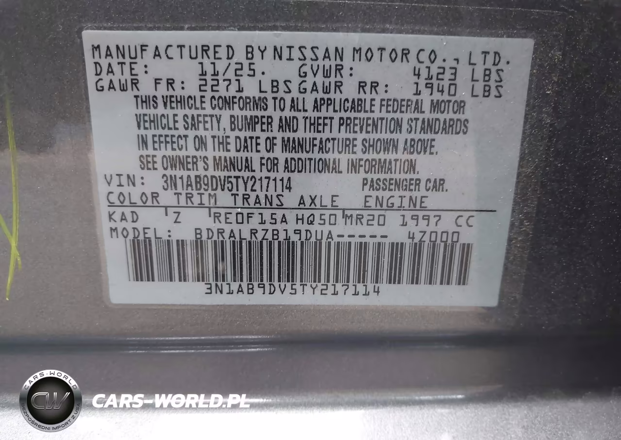 2026 Nissan Sentra Sr VIN:3N1AB9DV5TY217114 - 9