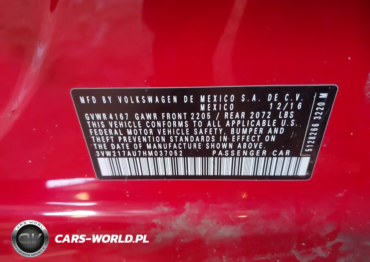 2017 Volkswagen Golf Tsi S 4-Door-Tsi Se 4-Door-Tsi Sel 4-Door-Tsi Wolfsburg Edition 4-Door VIN:3VW217AU7HM037052 - 9