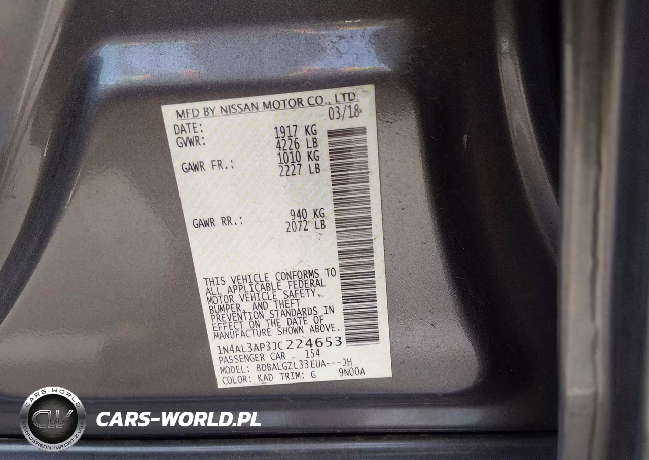 2018 Nissan Altima 2.5 S VIN:1N4AL3AP3JC224653 - 9