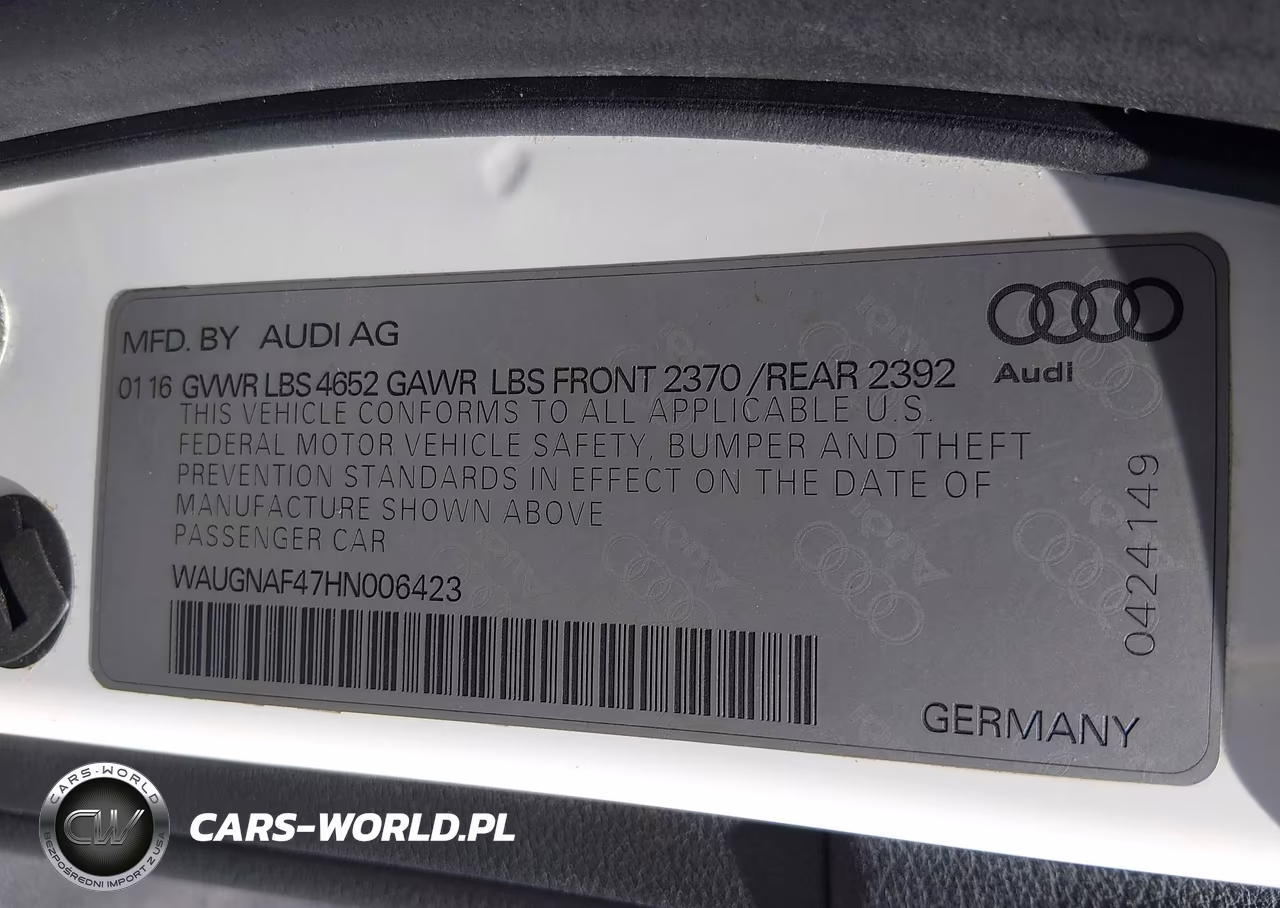2017 Audi A4 2.0T Premium VIN:WAUGNAF47HN006423 - 9