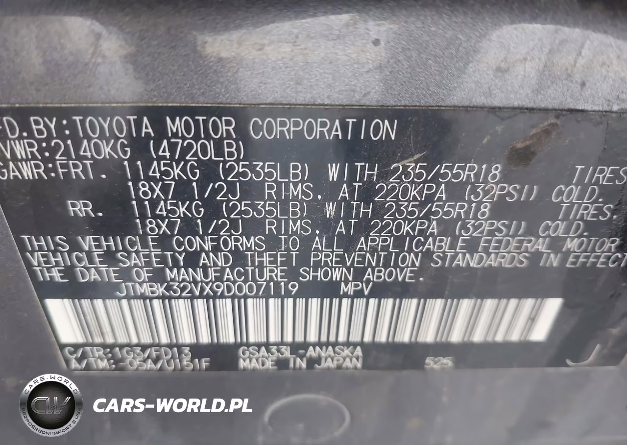 2009 Toyota Rav4 Sport V6 VIN:JTMBK32VX9D007119 - 9
