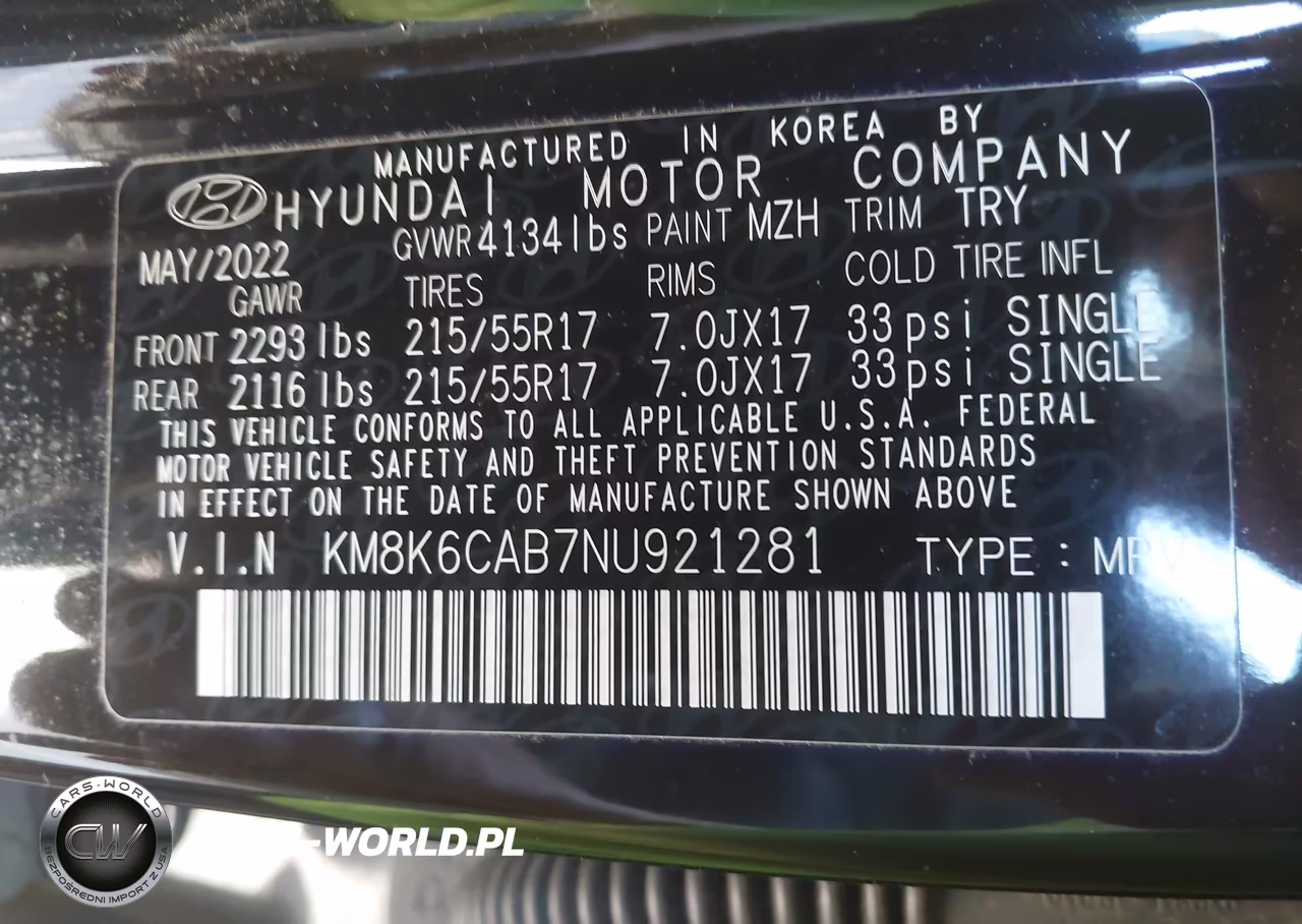 2022 Hyundai Kona Sel VIN:KM8K6CAB7NU921281 - 9