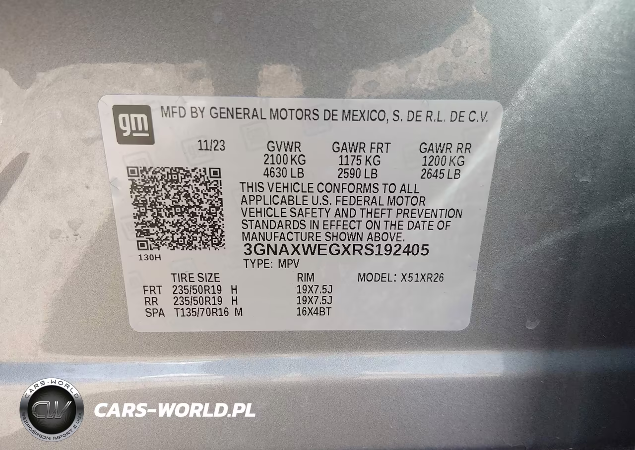 2024 Chevrolet Equinox Awd Rs VIN:3GNAXWEGXRS192405 - 9