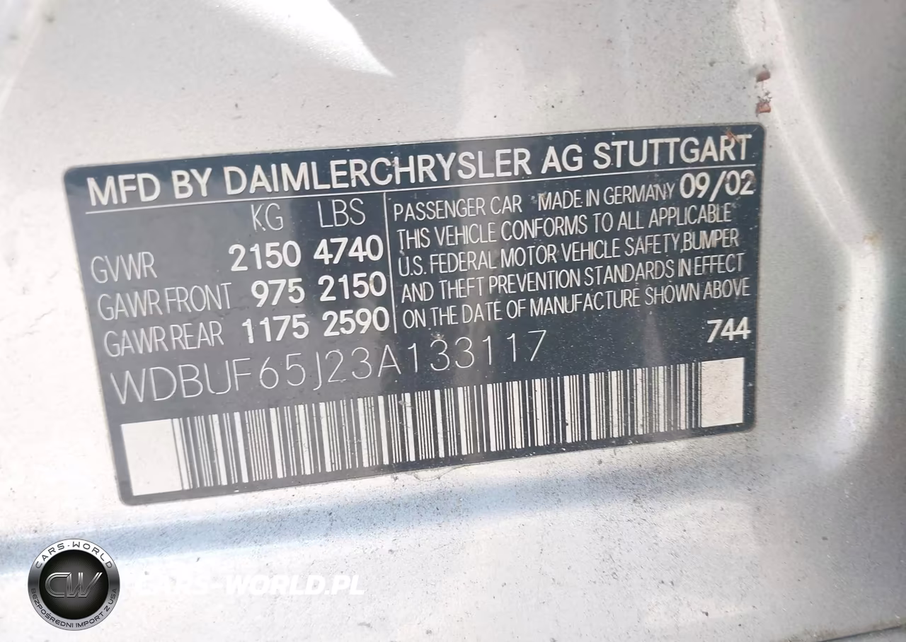 2003 Mercedes-Benz E 320 VIN:WDBUF65J23A133117 - 9