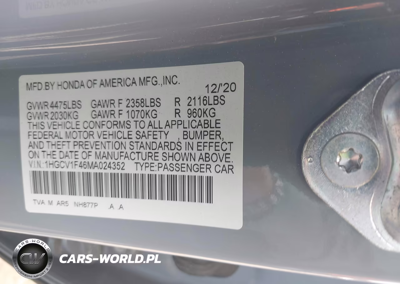 2021 Honda Accord Sport Special Edition VIN:1HGCV1F46MA024352 - 9
