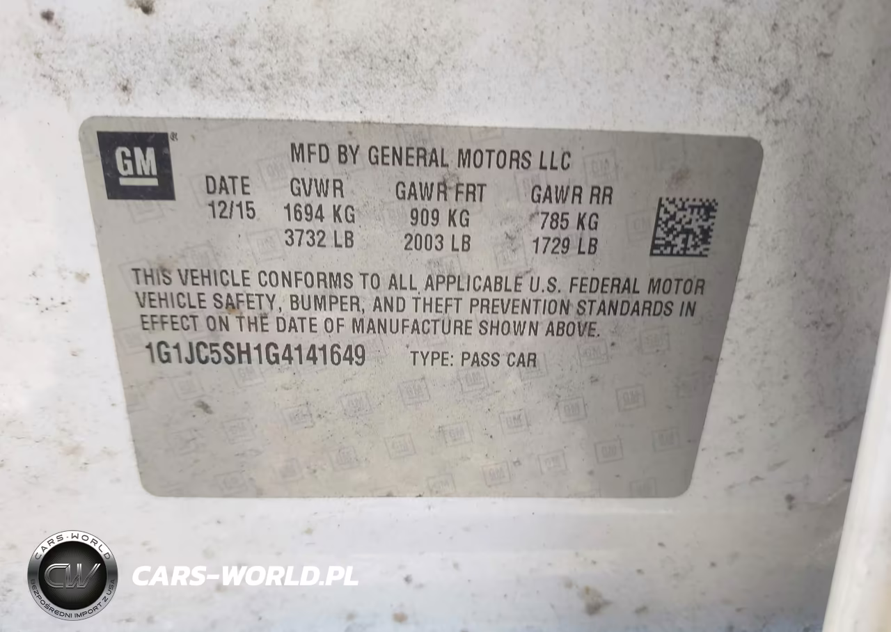 2016 Chevrolet Sonic Lt Auto VIN:1G1JC5SH1G4141649 - 9