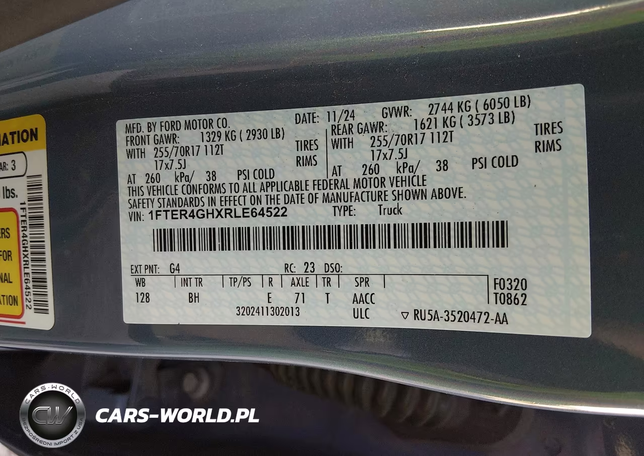 2024 Ford Ranger Xlt VIN:1FTER4GHXRLE64522 - 9