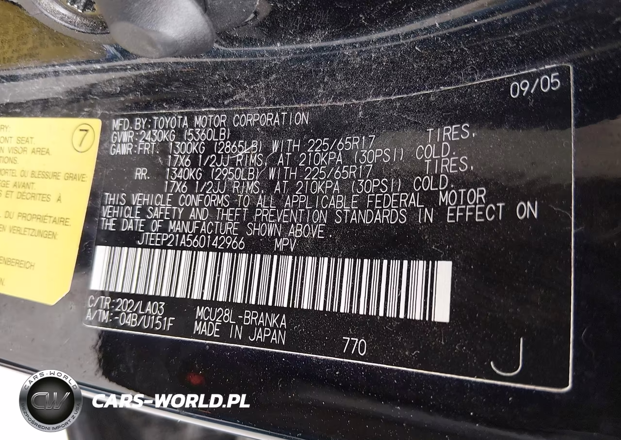 2006 Toyota Highlander Limited V6 VIN:JTEEP21A560142966 - 9