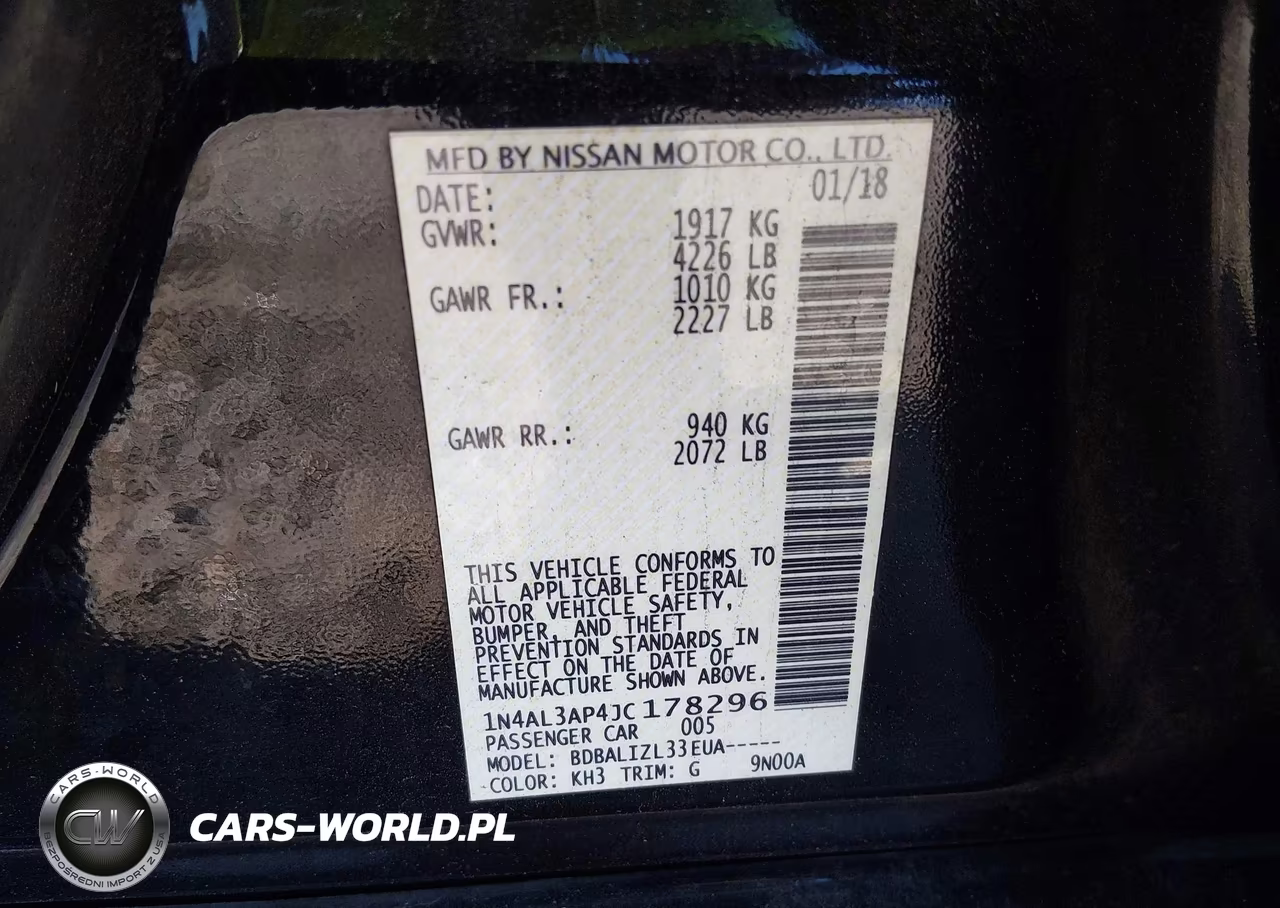2018 Nissan Altima 2.5 Sv VIN:1N4AL3AP4JC178296 - 9