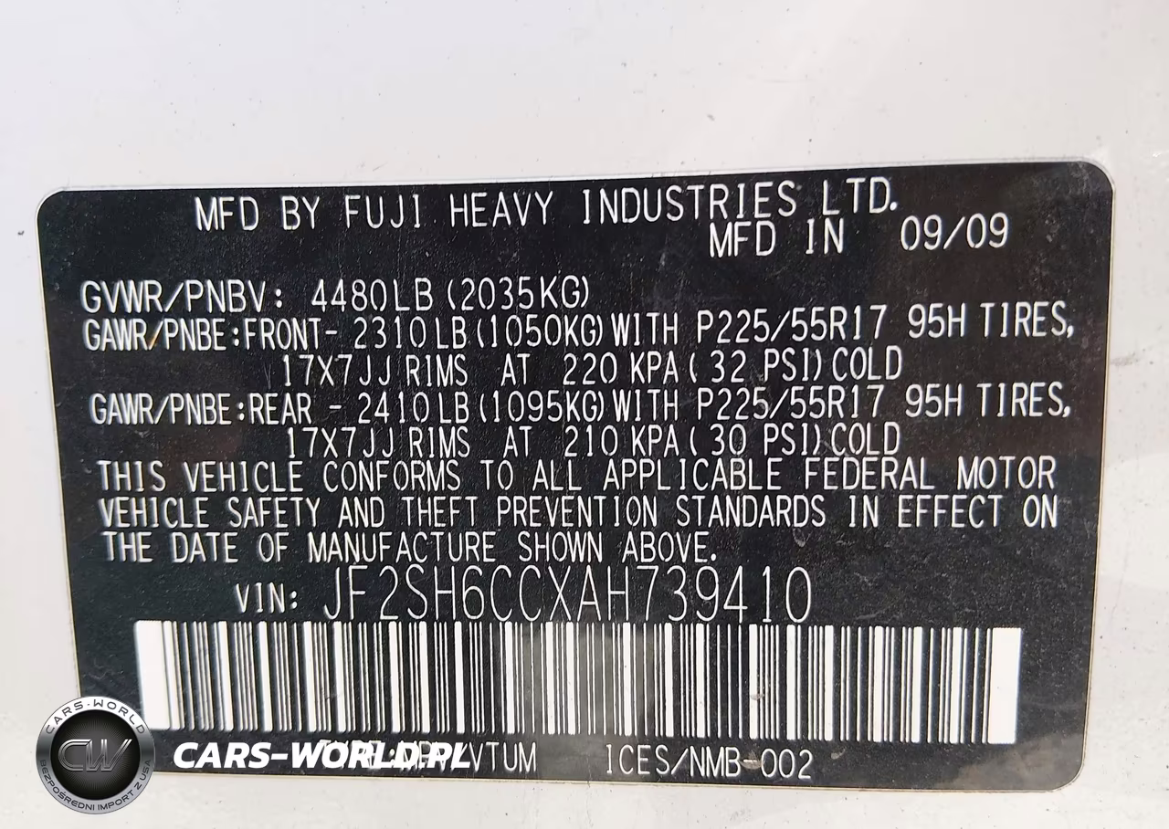 2010 Subaru Forester 2.5X Premium VIN:JF2SH6CCXAH739410 - 9
