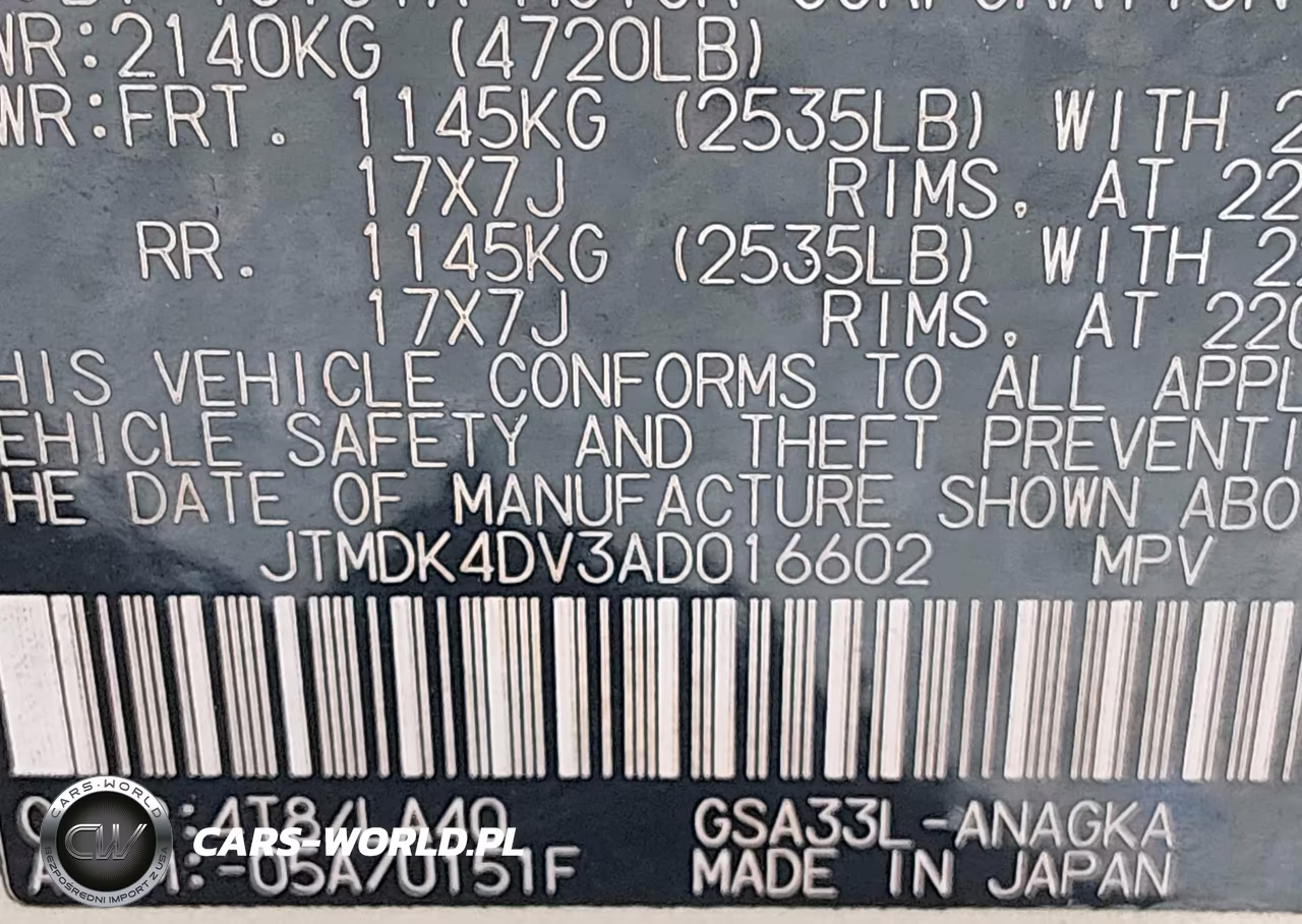 2010 Toyota Rav4 Limited V6 VIN:JTMDK4DV3AD016602 - 9