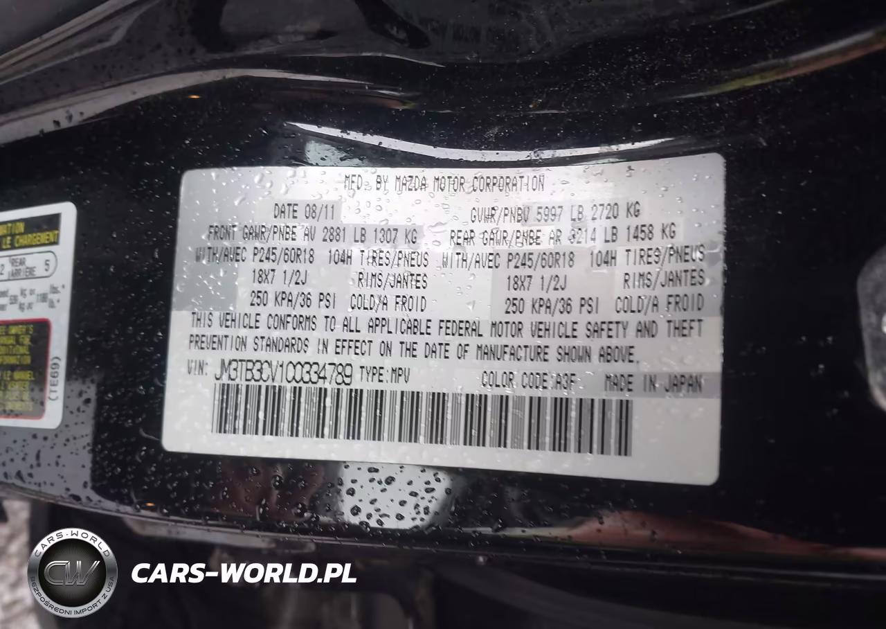 2012 Mazda Cx-9 Touring VIN:JM3TB3CV1C0334789 - 9
