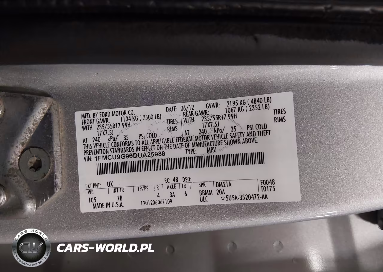 2013 Ford Escape Se VIN:1FMCU9G96DUA25988 - 9