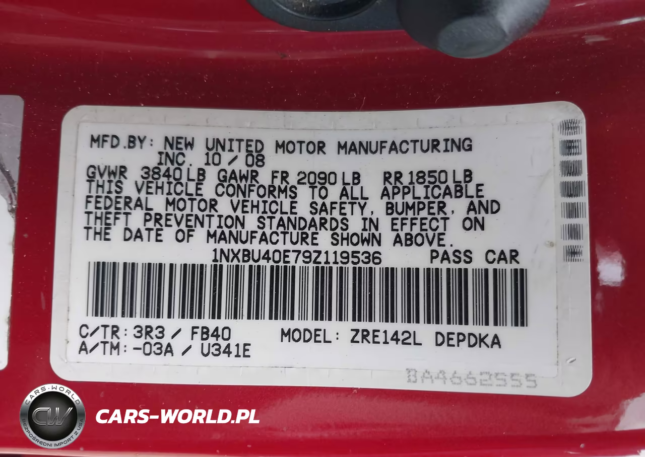 2009 Toyota Corolla Le VIN:1NXBU40E79Z119536 - 9