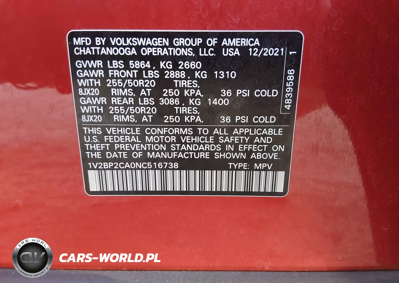 2022 Volkswagen Atlas 2.0T Sel VIN:1V2BP2CA0NC516738 - 9