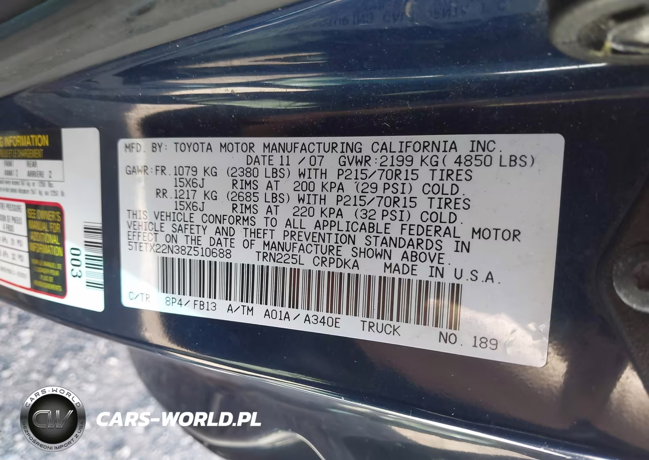 2008 Toyota Tacoma VIN:5TETX22N38Z510688 - 9