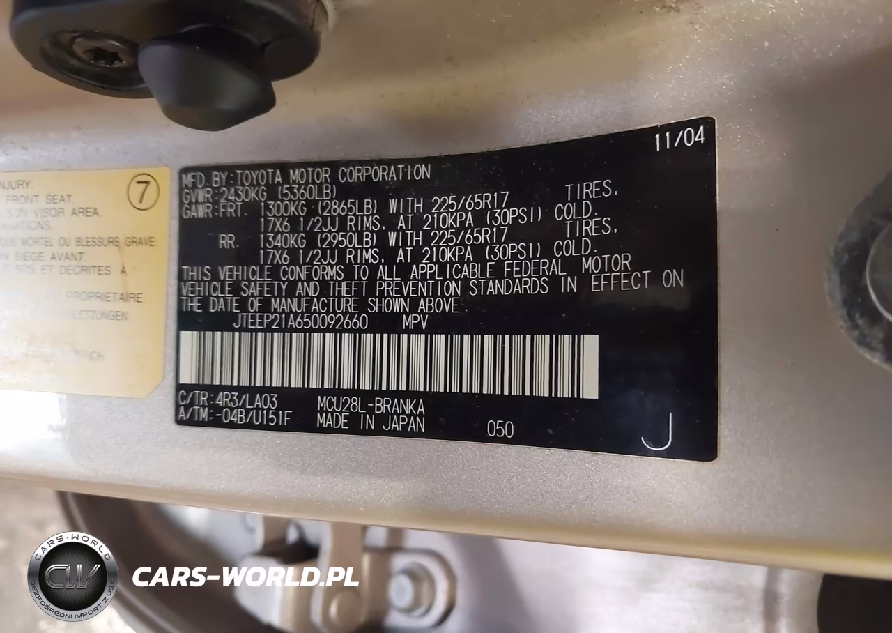 2005 Toyota Highlander Limited V6 VIN:JTEEP21A650092660 - 9