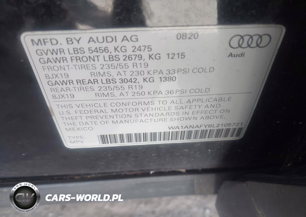 2020 Audi Q5 Premium 45 Tfsi Quattro S Tronic VIN:WA1ANAFY6L2105721 - 9