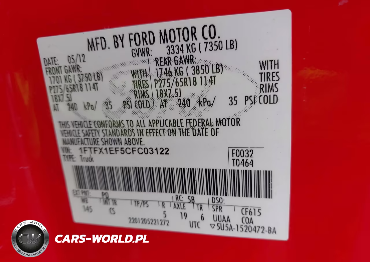 2012 Ford F-150 Stx VIN:1FTFX1EF5CFC03122 - 9