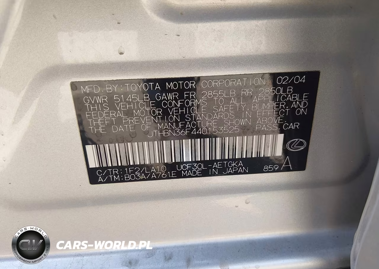 2004 Lexus Ls 430 VIN:JTHBN36F440153525 - 9