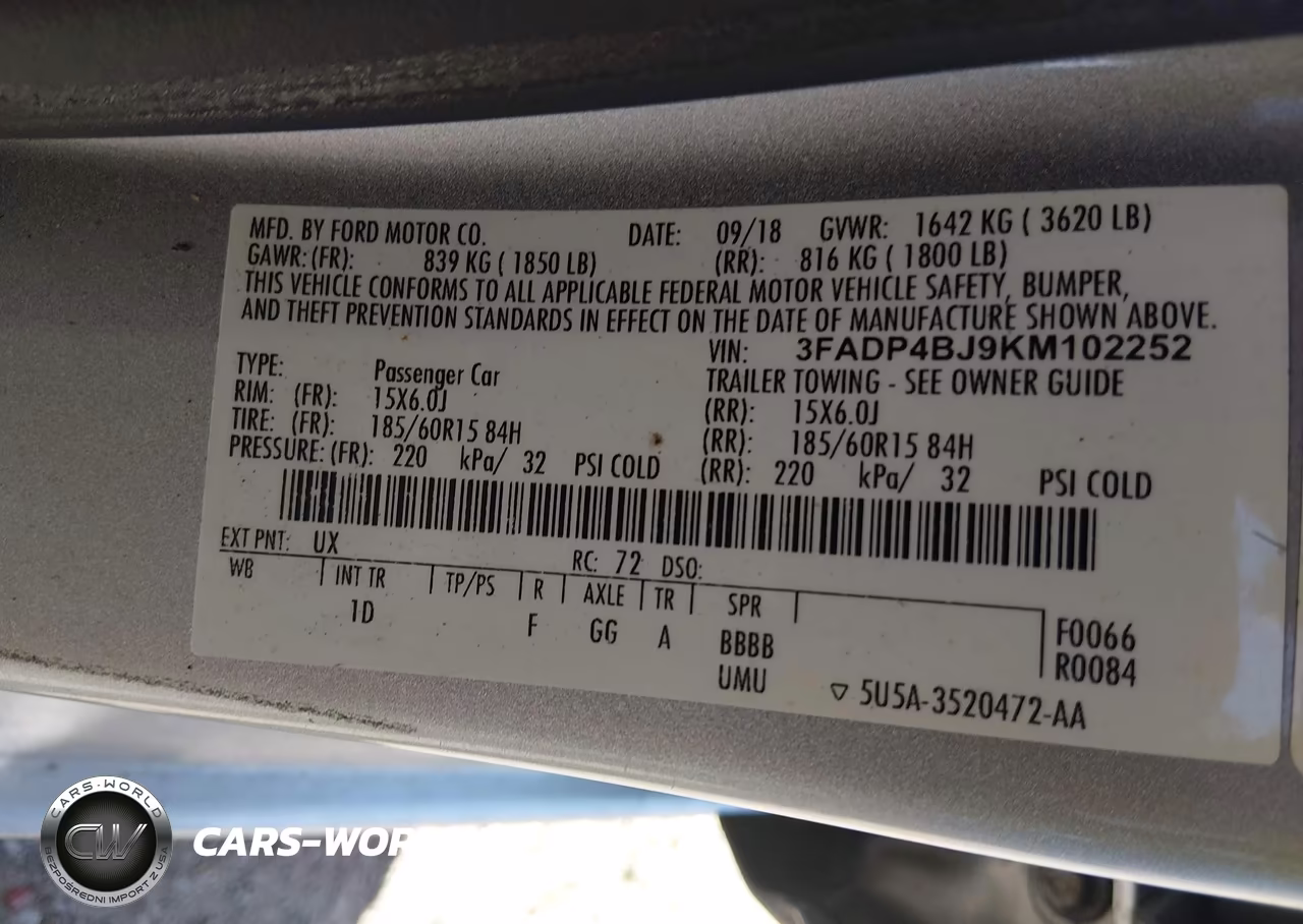 2019 Ford Fiesta Se VIN:3FADP4BJ9KM102252 - 9