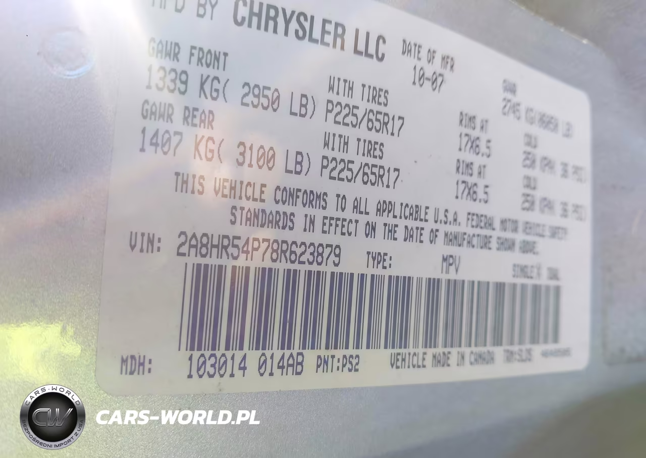 2008 Chrysler Town & Country Touring VIN:2A8HR54P78R623879 - 9