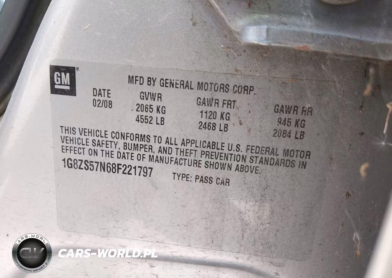 2008 Saturn Aura Xe VIN:1G8ZS57N68F221797 - 9
