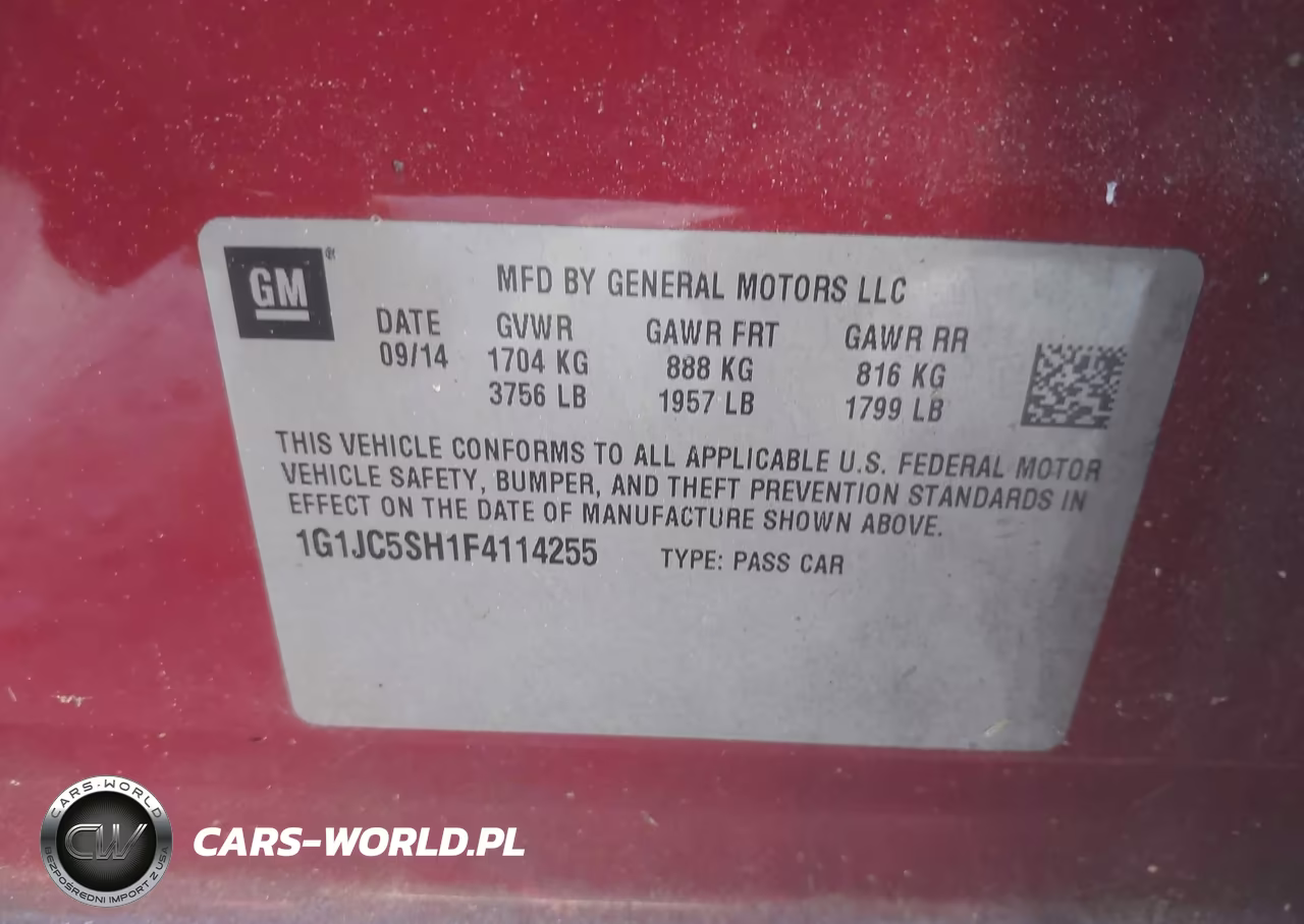 2015 Chevrolet Sonic Lt Auto VIN:1G1JC5SH1F4114255 - 9