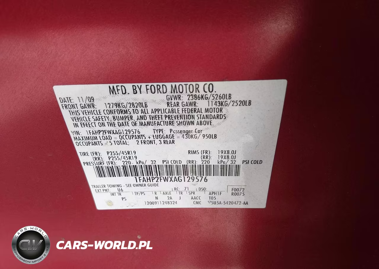 2010 Ford Taurus Limited VIN:1FAHP2FWXAG129576 - 9