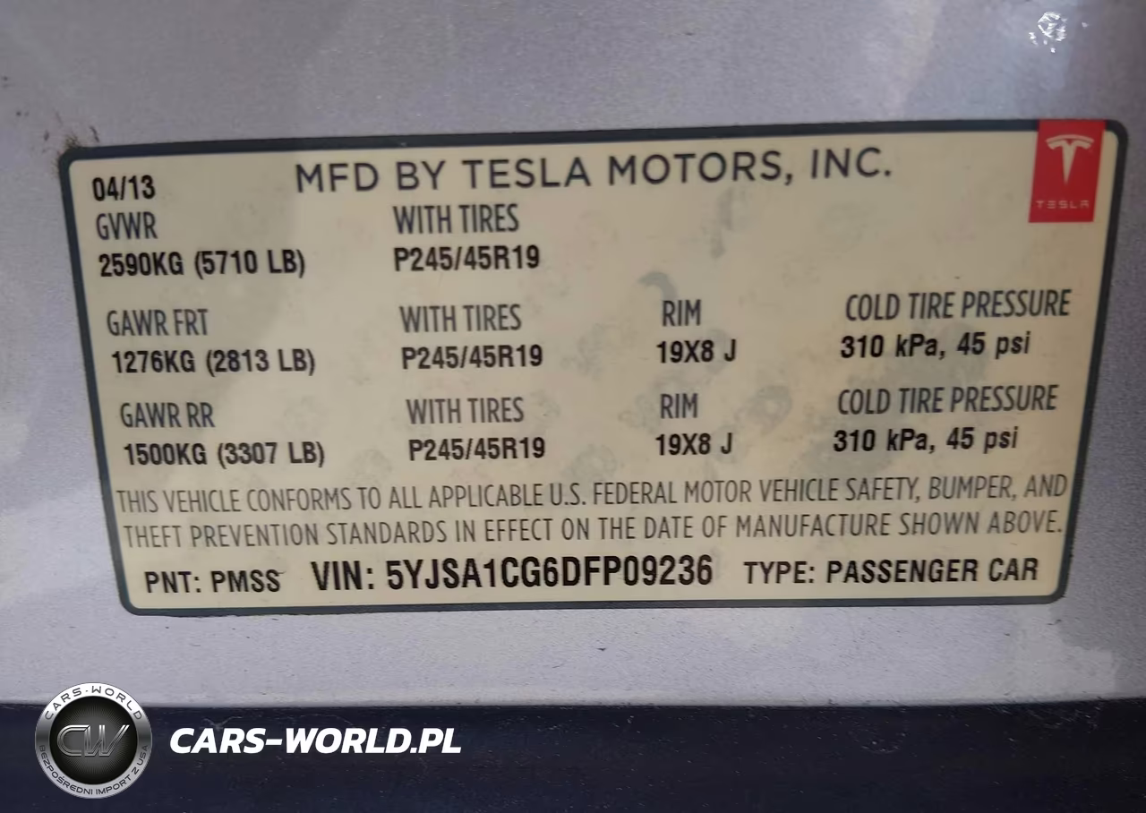 2013 Tesla Model S VIN:5YJSA1CG6DFP09236 - 19