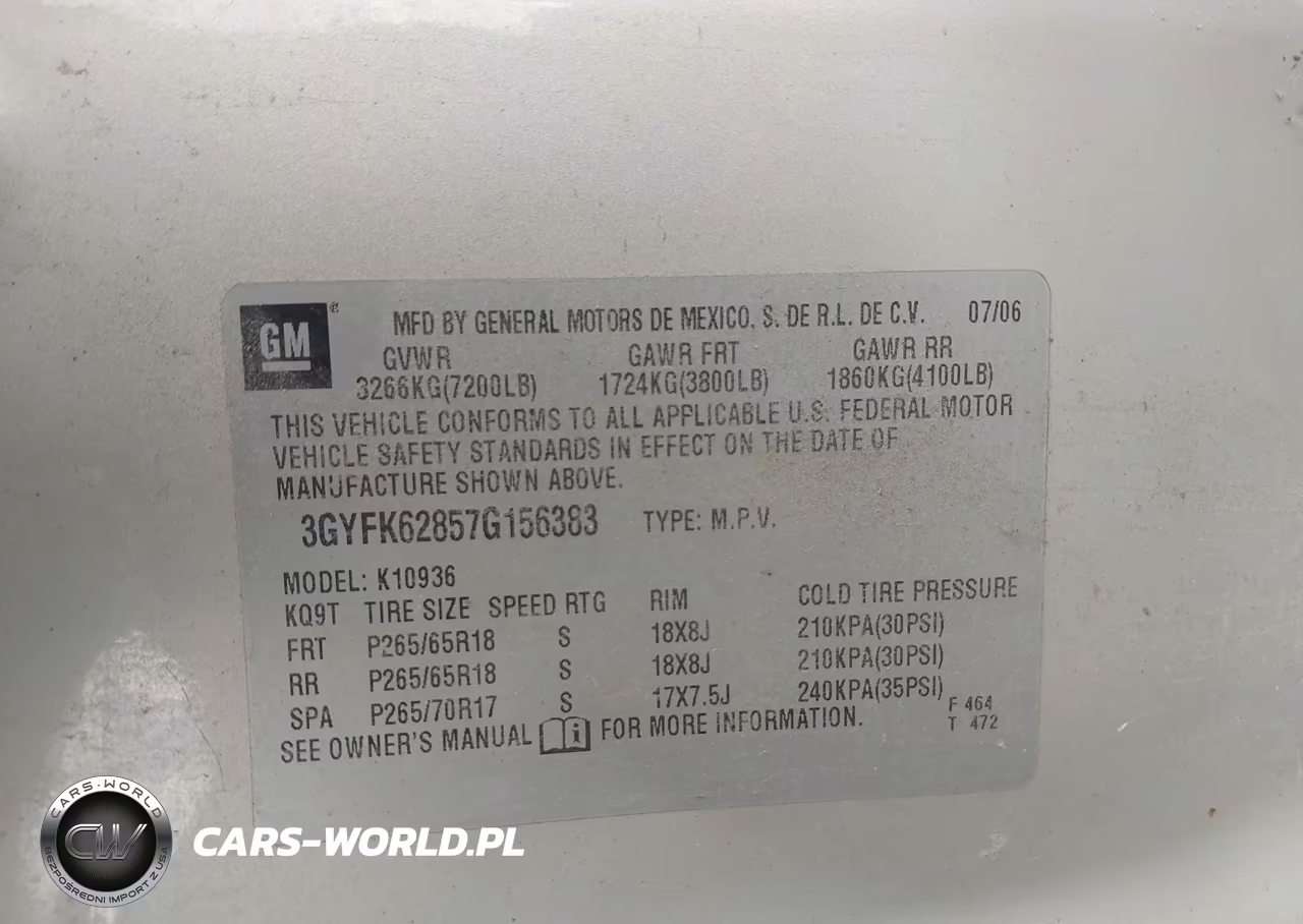 2007 Cadillac Escalade Ext Standard VIN:3GYFK62857G156383 - 9