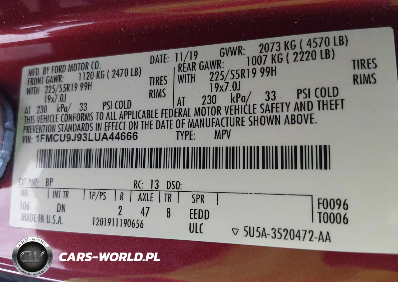 2020 Ford Escape Titanium VIN:1FMCU9J93LUA44666 - 9