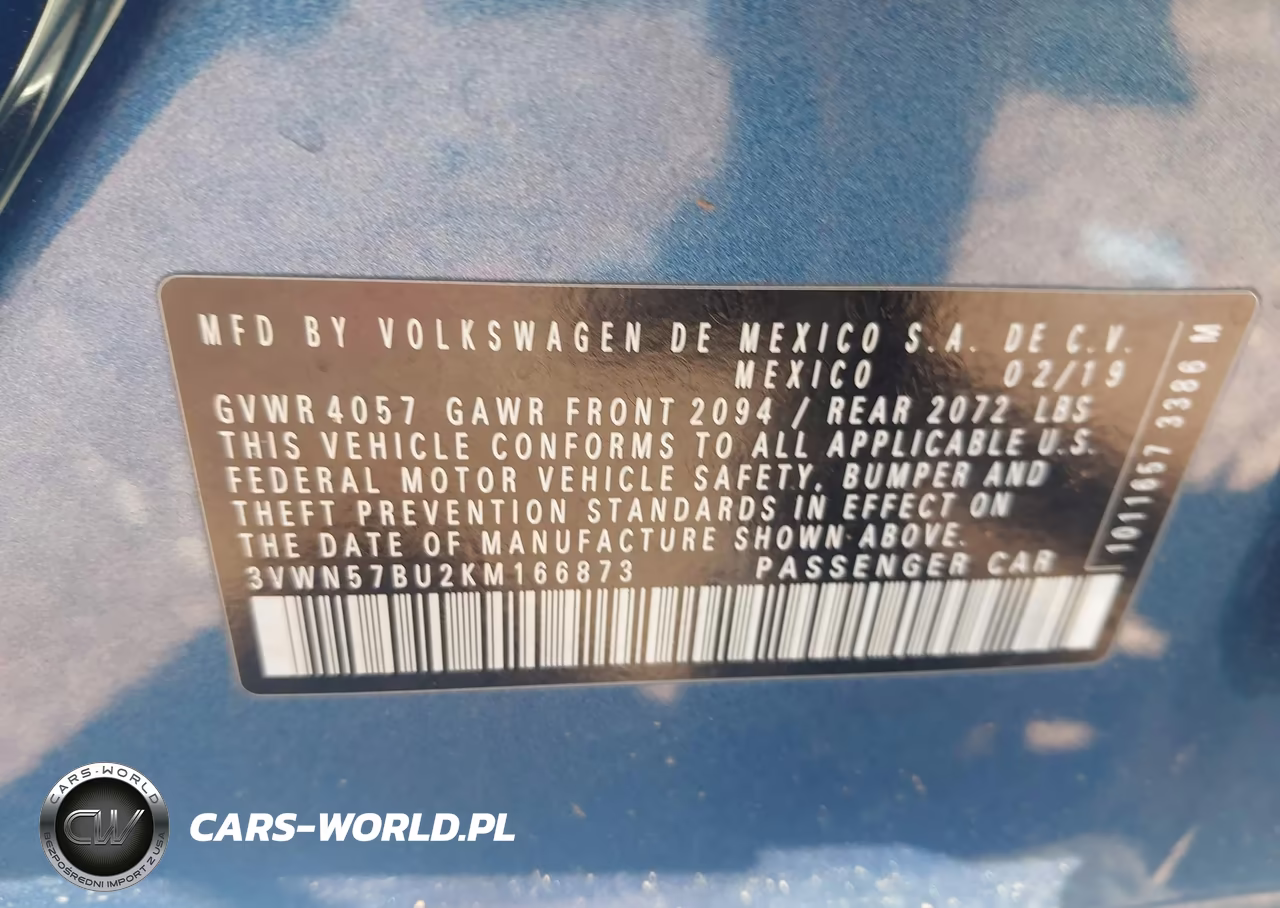2019 Volkswagen Jetta 1.4T S VIN:3VWN57BU2KM166873 - 9