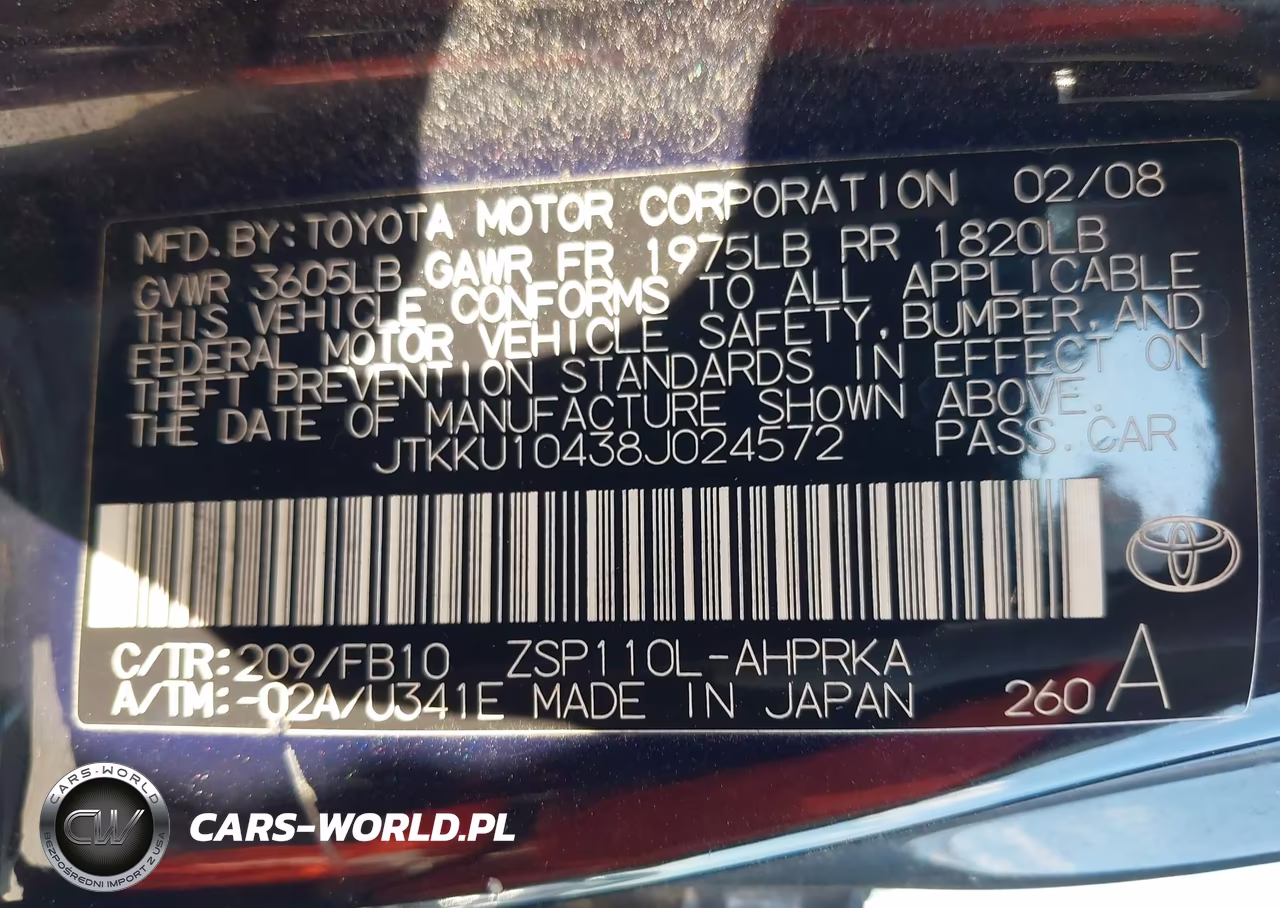 2008 Scion Xd VIN:JTKKU10438J024572 - 9