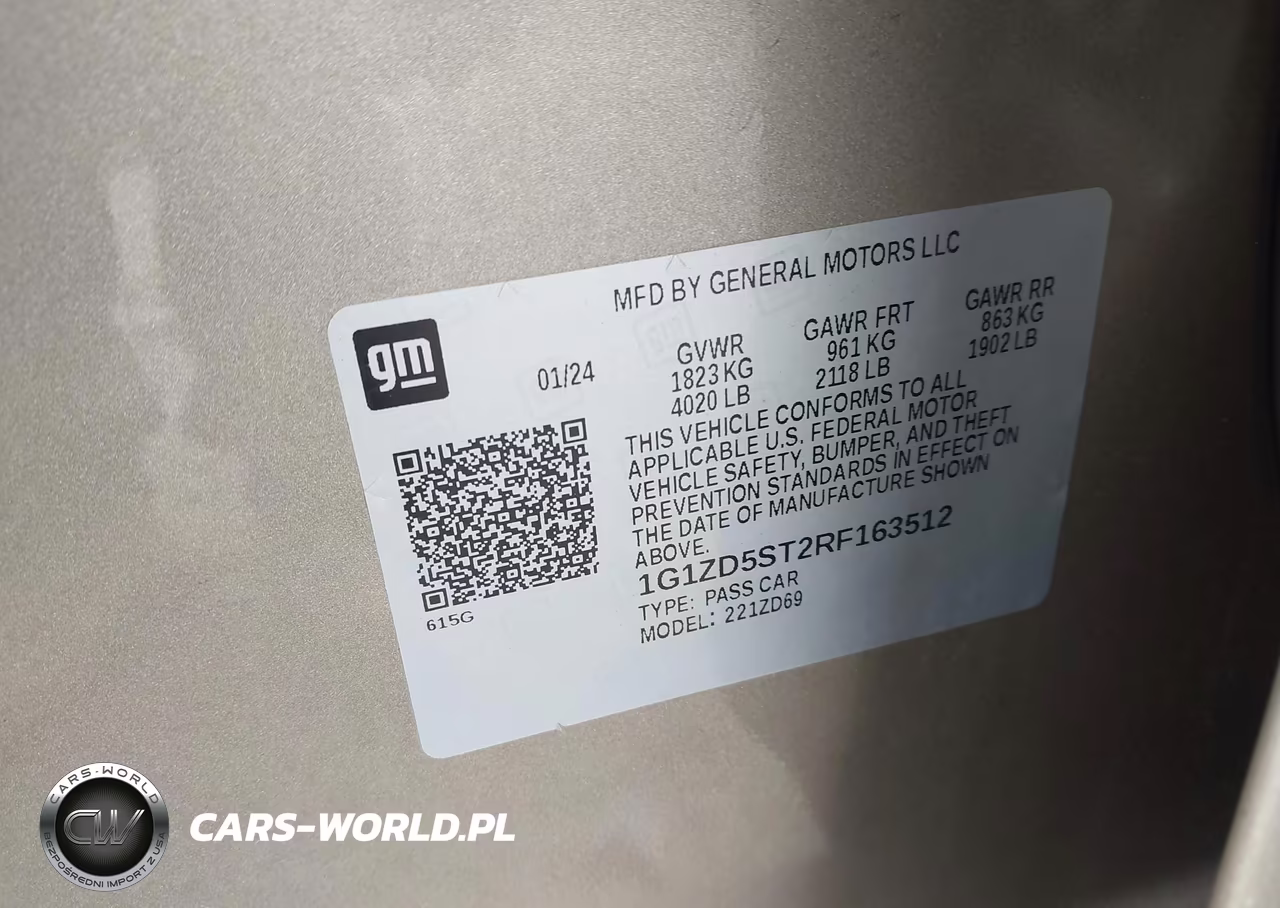 2024 Chevrolet Malibu Fwd 1Lt VIN:1G1ZD5ST2RF163512 - 9