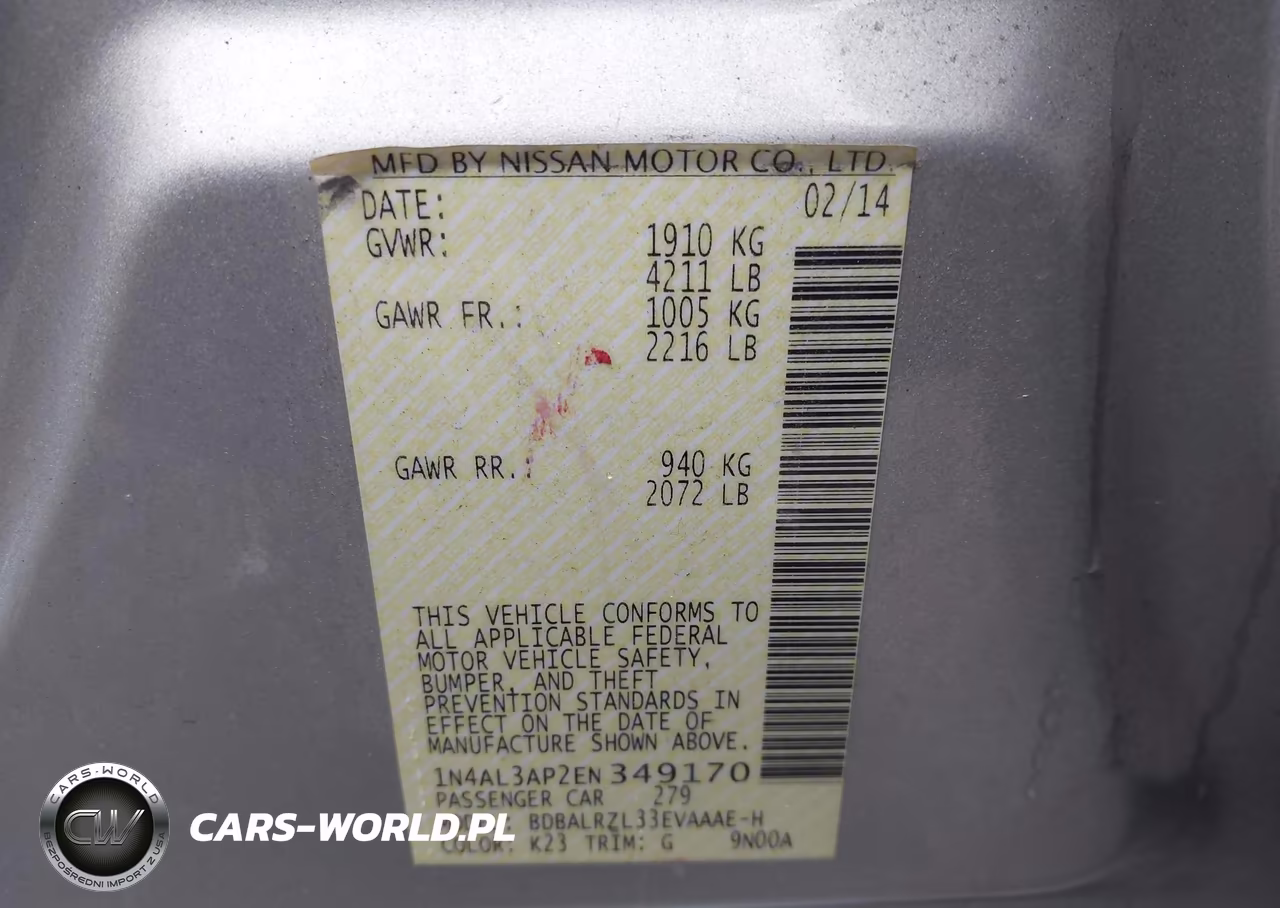 2014 Nissan Altima 2.5 S VIN:1N4AL3AP2EN349170 - 9