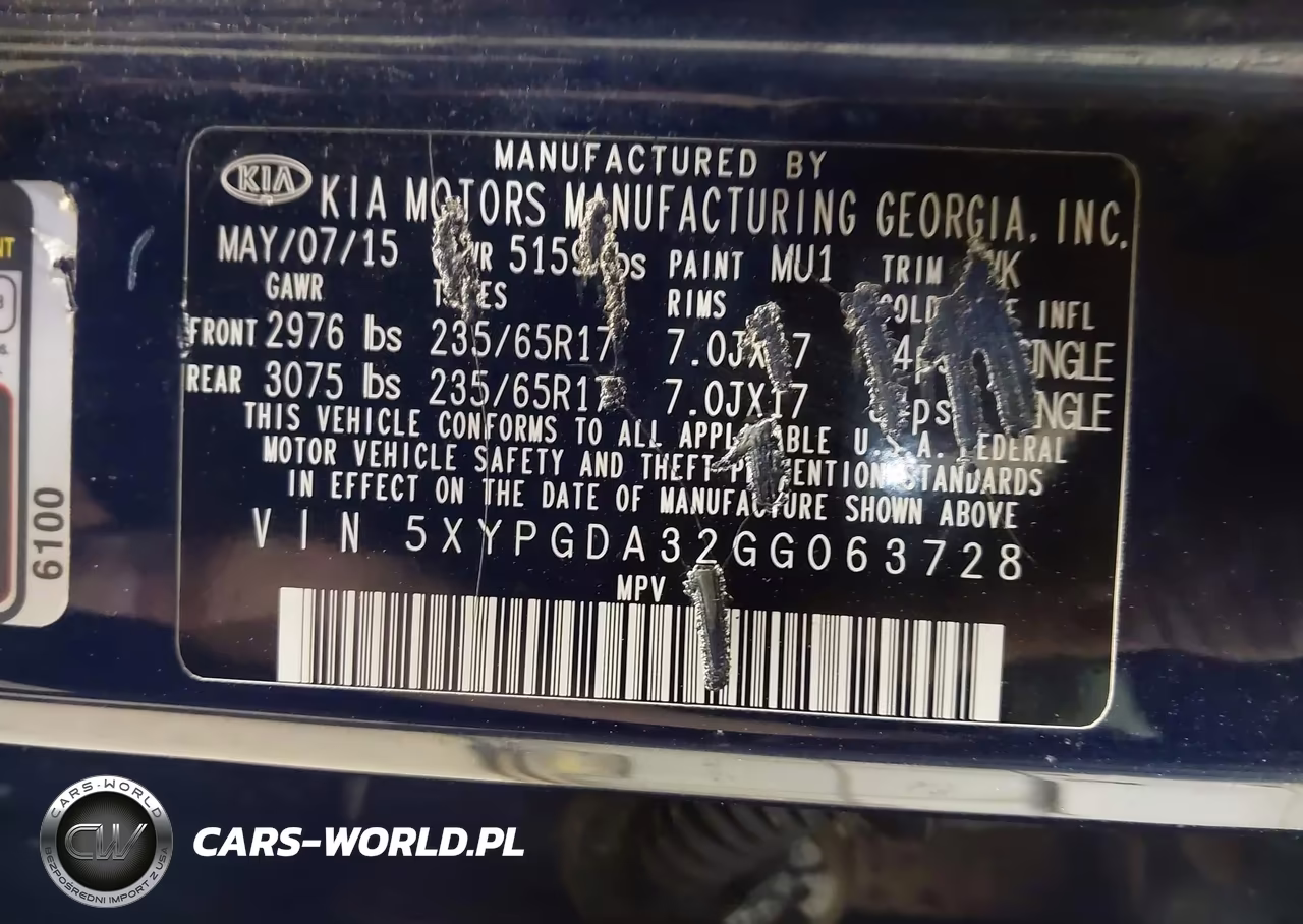 2016 Kia Sorento 2.4L Lx VIN:5XYPGDA32GG063728 - 9