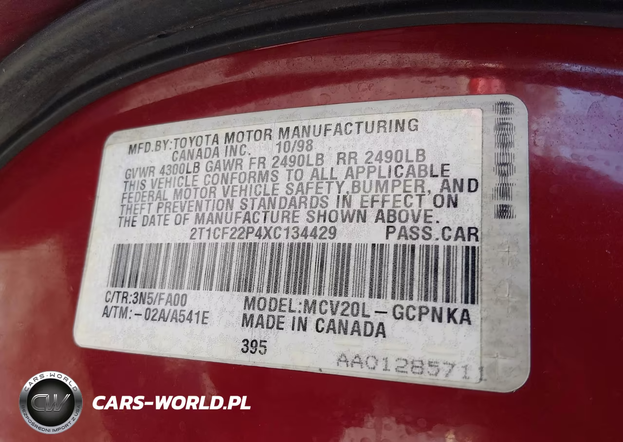 1999 Toyota Camry Solara Se VIN:2T1CF22P4XC134429 - 12