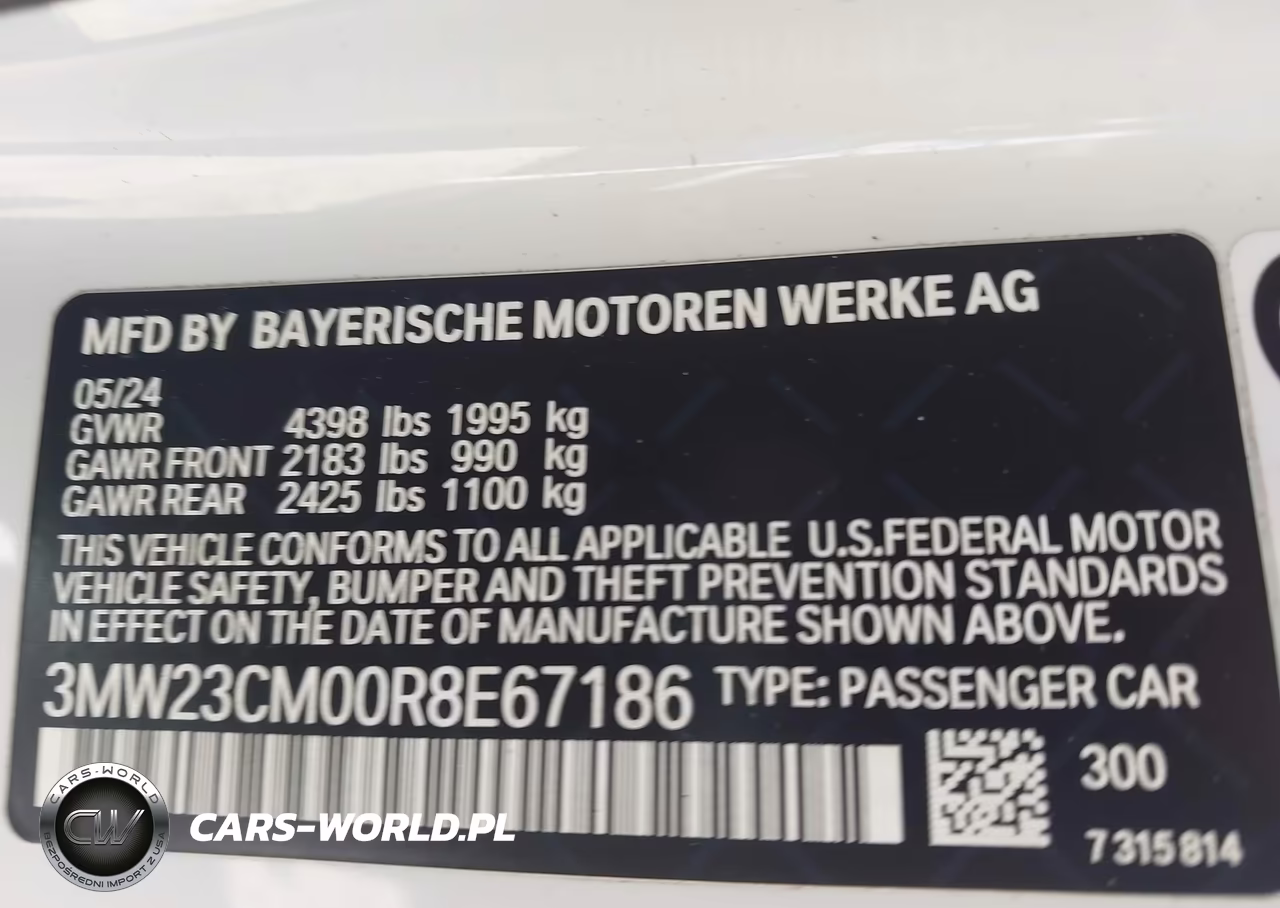 2024 BMW 230I VIN:3MW23CM00R8E67186 - 9