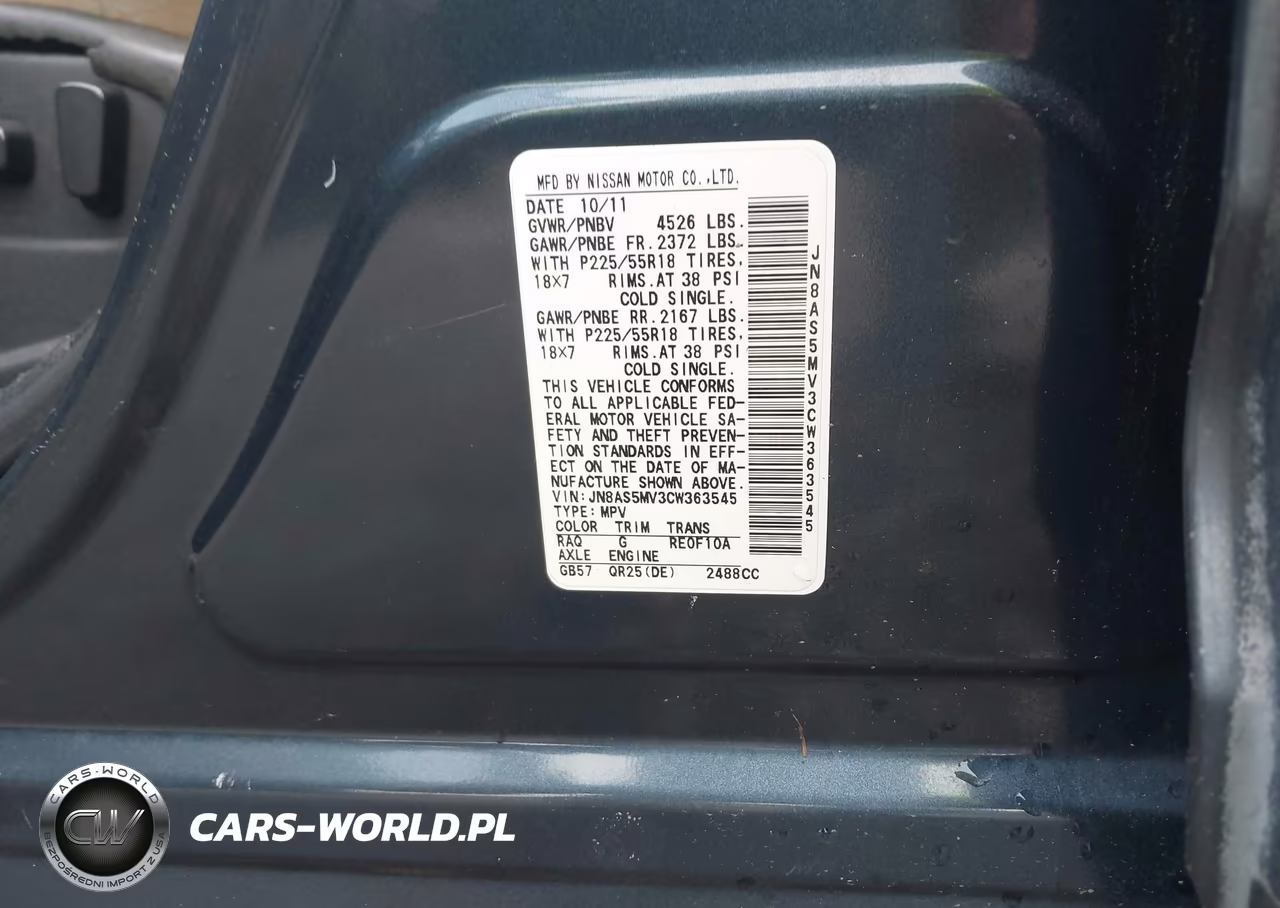 2012 Nissan Rogue Sv W-Sl Pkg VIN:JN8AS5MV3CW363545 - 9
