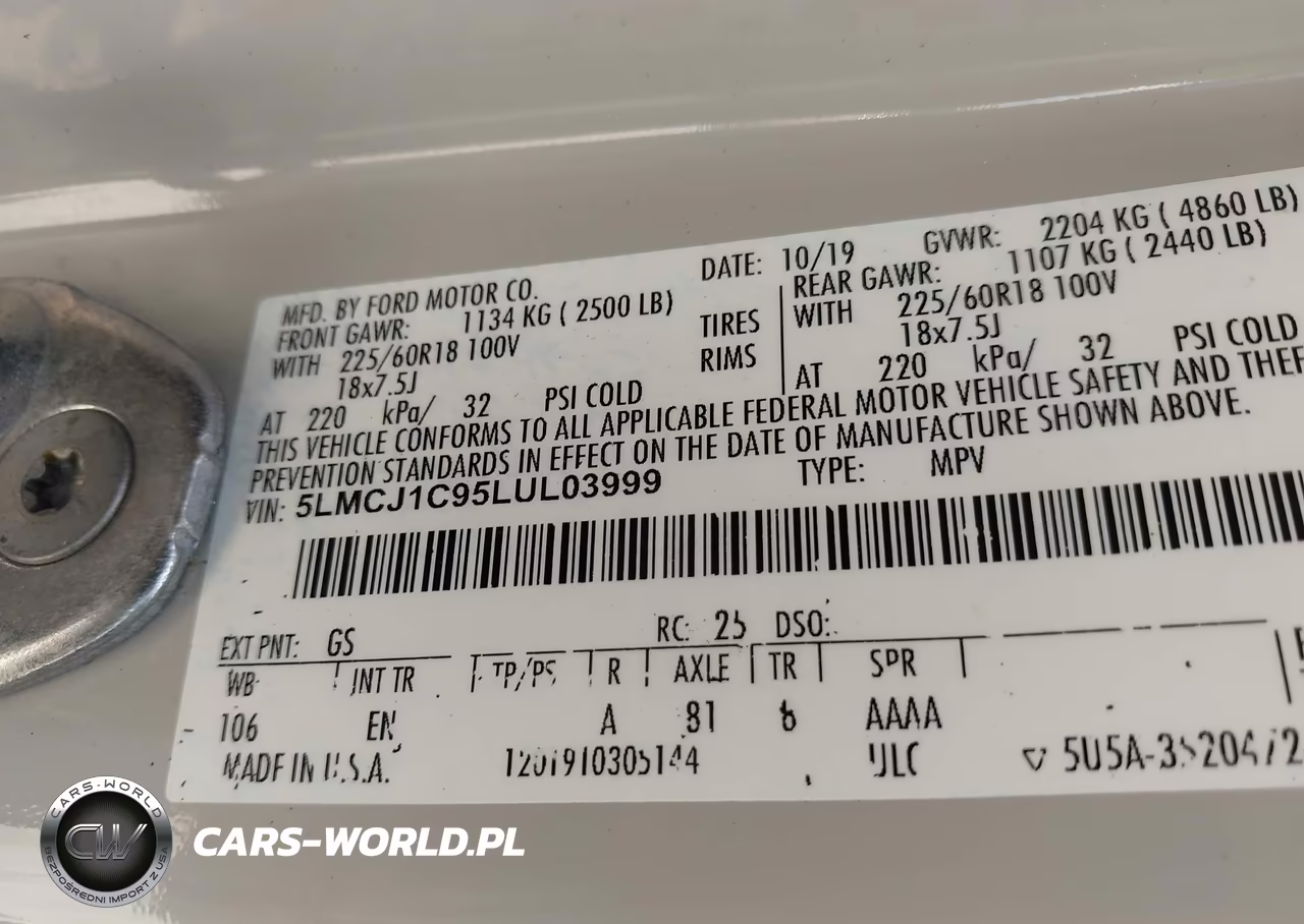 2020 Lincoln Corsair Standard VIN:5LMCJ1C95LUL03999 - 9