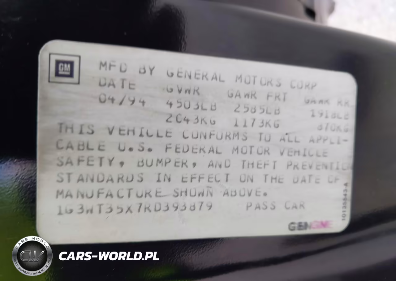 1994 Oldsmobile Cutlass Supreme VIN:1G3WT35X7RD393879 - 9