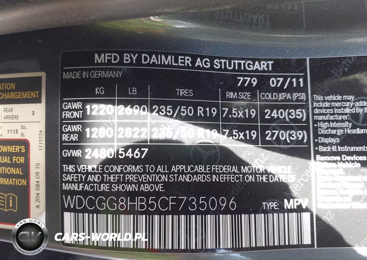 2012 Mercedes-Benz Glk 350 4Matic VIN:WDCGG8HB5CF735096 - 9
