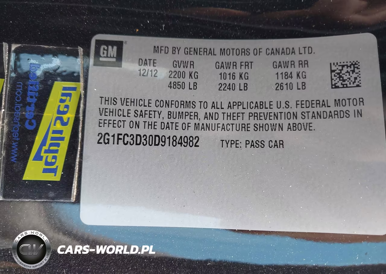 2013 Chevrolet Camaro 2Lt VIN:2G1FC3D30D9184982 - 9