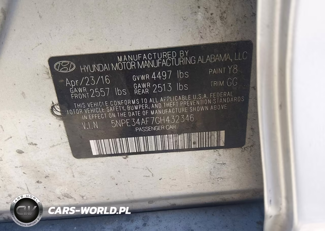 2016 Hyundai Sonata Sport VIN:5NPE34AF7GH432346 - 9