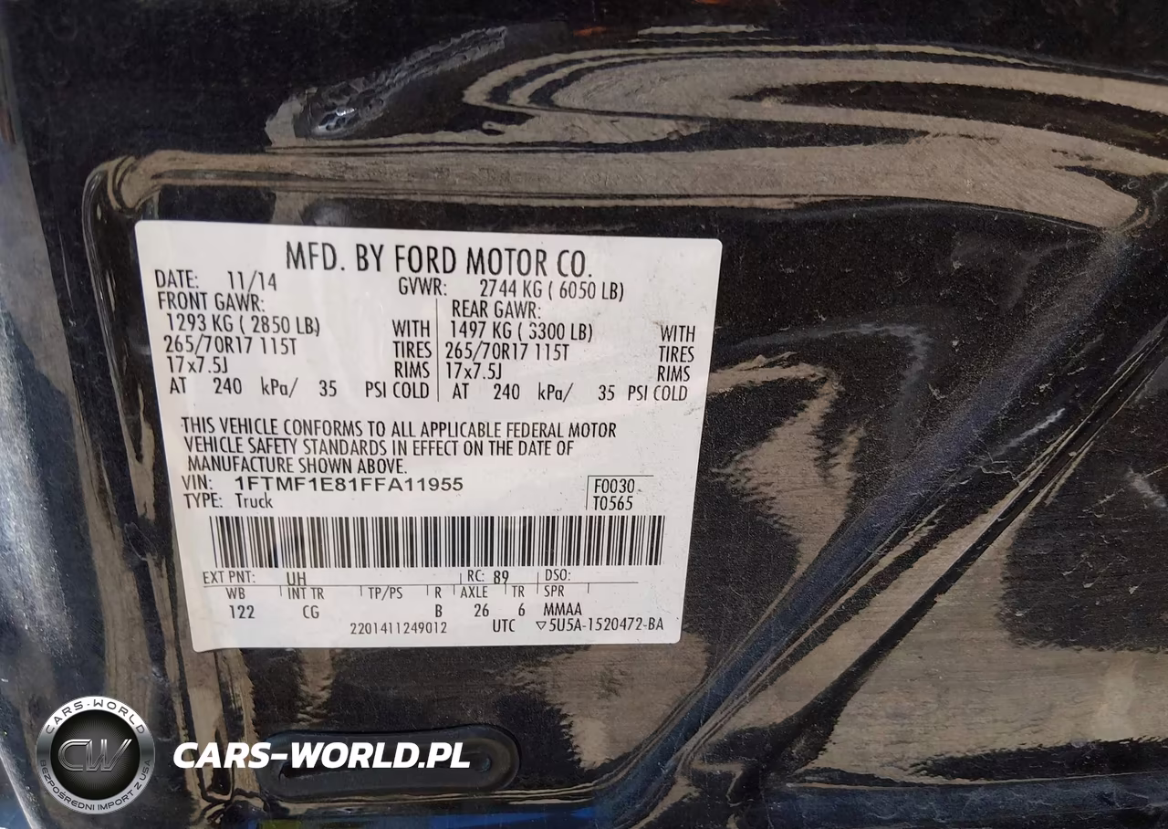 2015 Ford F-150 Xl VIN:1FTMF1E81FFA11955 - 9